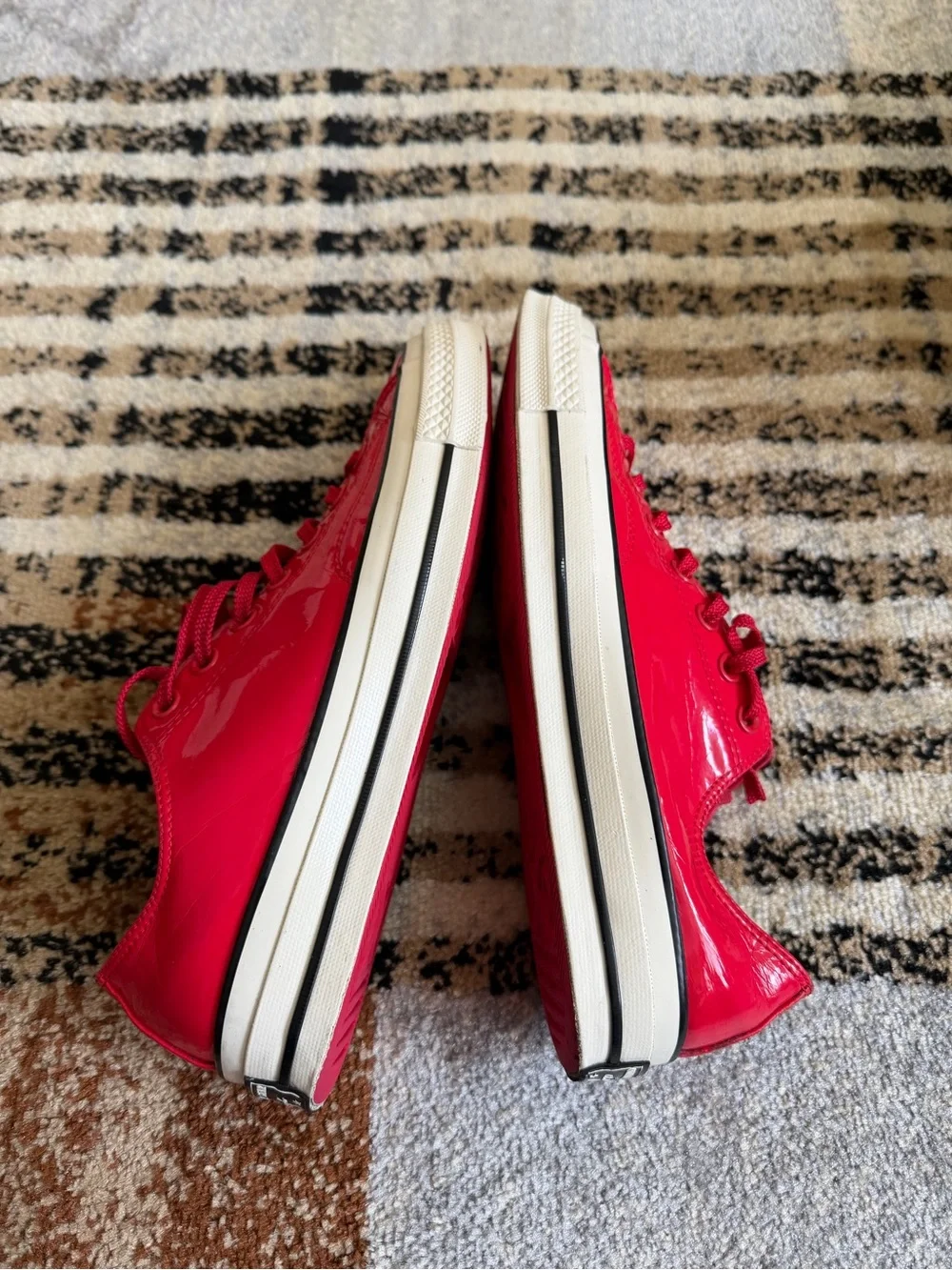 Converse Red All Star Rubber Sole Close-Up
